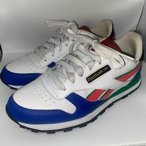 Reebok Classic Shoes. White Leather Multi Color.
